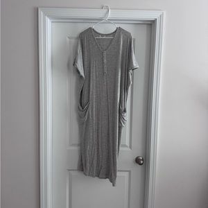 Dwell and Slumber Grey Cocoon House Dress for Maternity/Postpartum